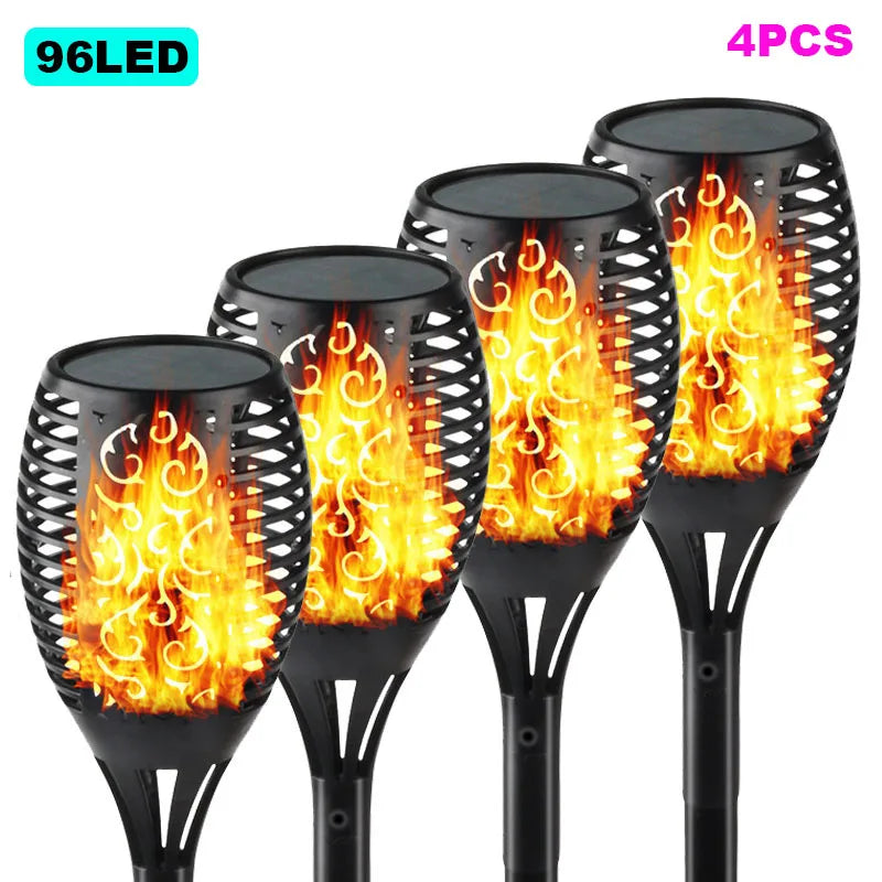 12/33/96 LED Solar Torch Light Lawn Garden Plug in Light Outdoor Courtyard Waterproof Induction Decoration Landscape Flame Light