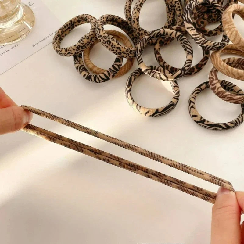 5-100Pcs High Elastic Leopard Print Hair Rope Women Fashion Pony Tails Holders Girls Towel Hair Ties Hairs Accessories Headwear