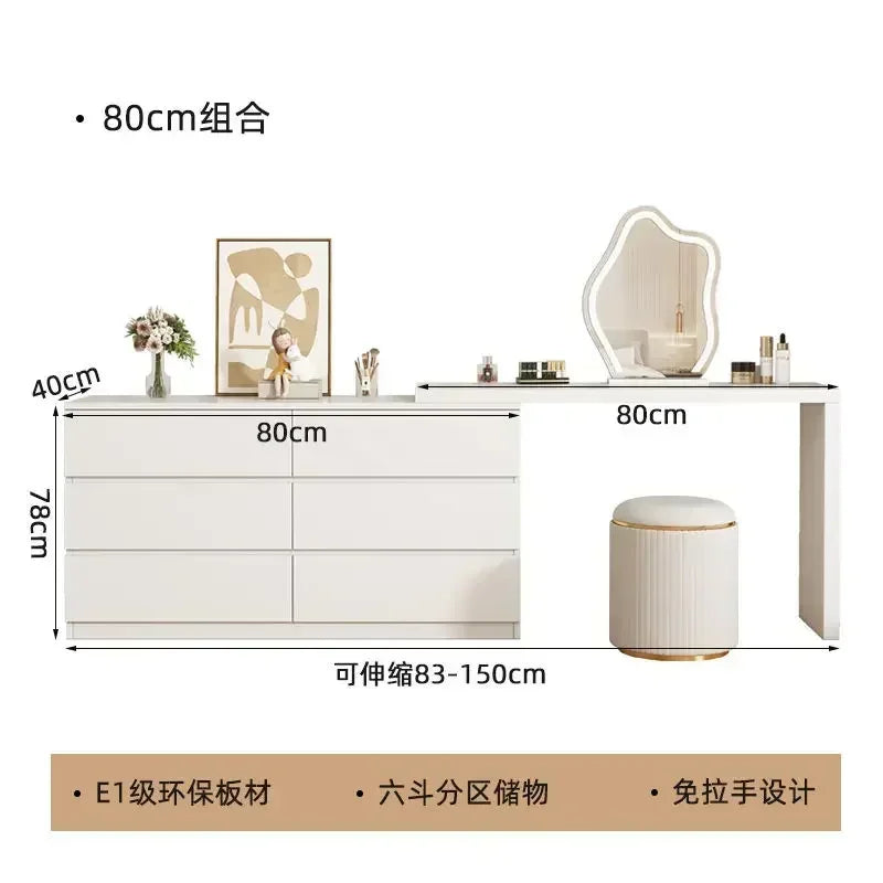 Luxury Dressing Table Drawer White Makeup Mirror Corner Desk Dresser Table Cabinet Organizers Storage Penteadeira Home Furniture