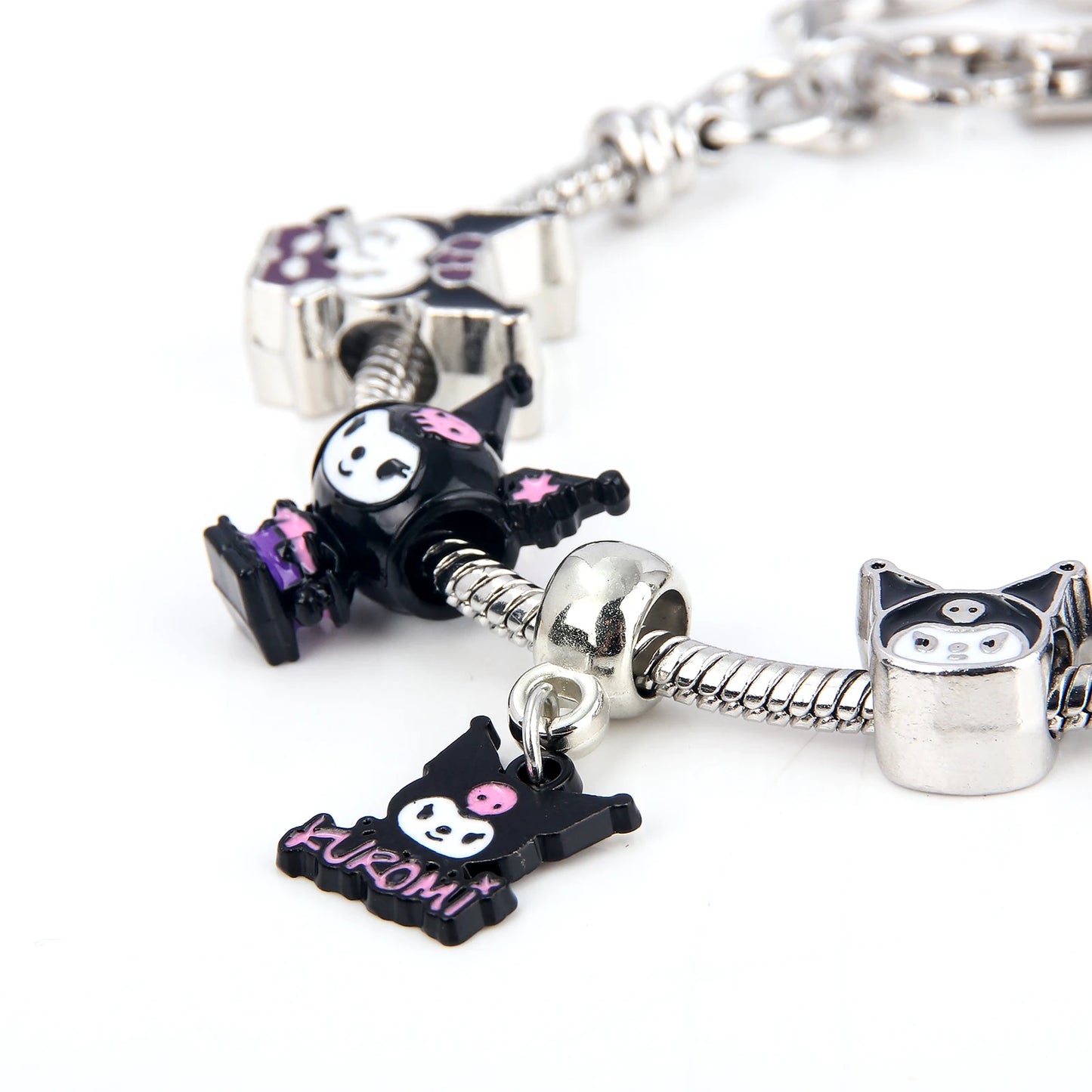 Kawaii Sanrio Pink Hello Kitty Melody Bracelet Pendant Girl Detachable DIY Bracelet Fans Gift Cosplay Props For Women Jewelry