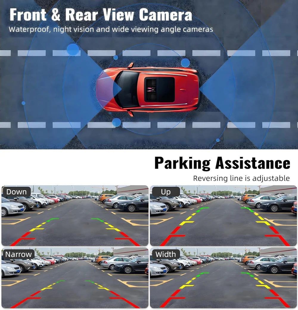 10" Dash Cam 4K 3840*2160P Car Dvr Carplay Android Auto GPS 5G WIFI AUX Stream RearView Mirror Dashcam Camera Drive Recorder FM