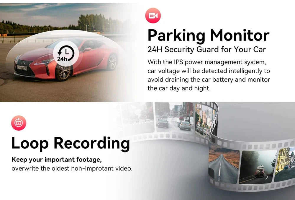 10" Dash Cam 4K 3840*2160P Car Dvr Carplay Android Auto GPS 5G WIFI AUX Stream RearView Mirror Dashcam Camera Drive Recorder FM