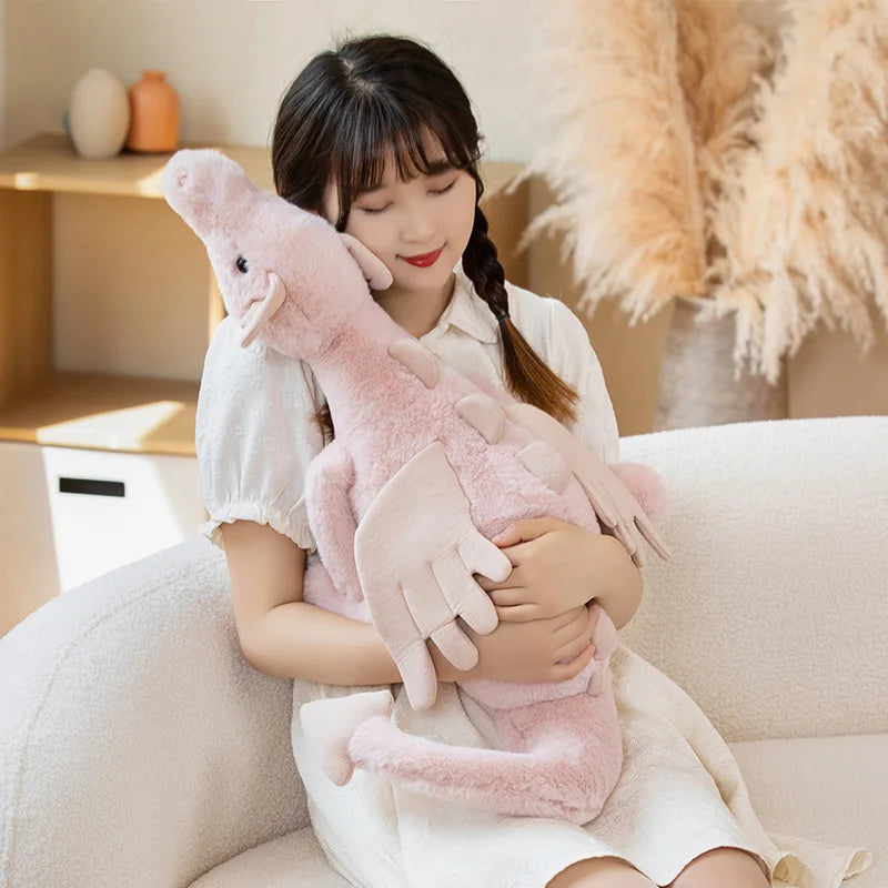Giant Soft Plush Toy Flying Dragon Plush Toys White Green Pink Dinosaur Pillow Stuffed Animal Soft Doll Birthday Gifts Decor