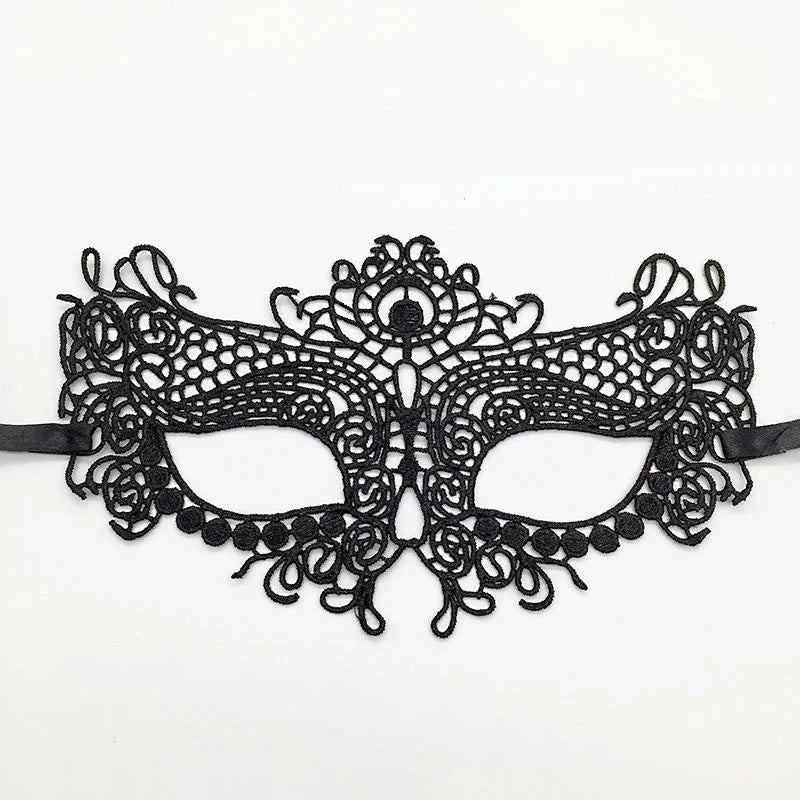 Black Color Sexy Women Lace Masquerade Mask for Carnival Halloween Half Face Cosplay Masks Festive Animal Party Supplies