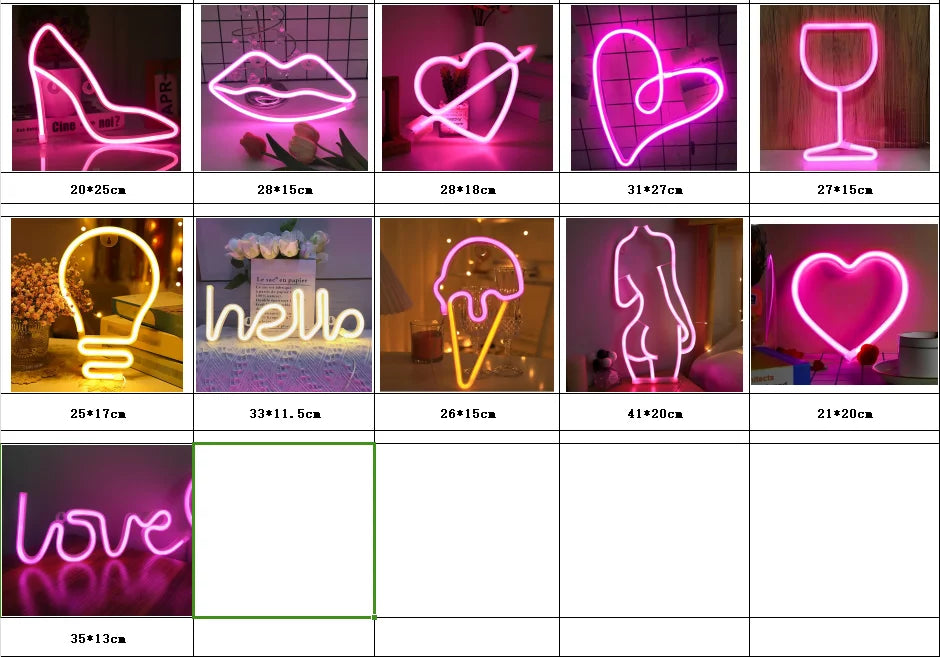1pc, romantic neon lights,battery/USB power supply,girl's room wedding decoration,birthday,Valentine's Day,Mother's Day gift