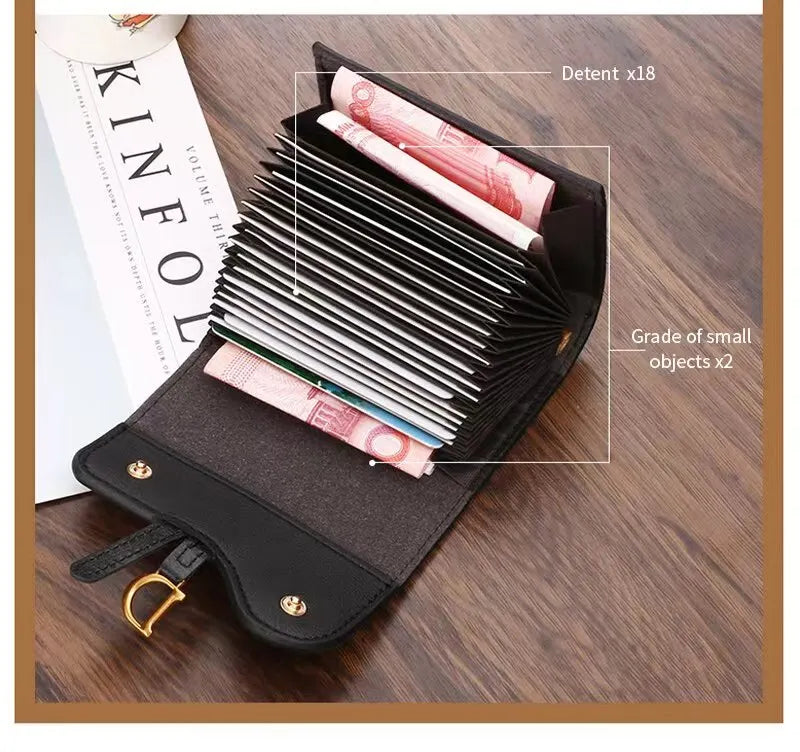 Women Luxury Card Holder Short Walet MiniPU Letter Wallet Multi Card Card Holder SmalMulti Functiona Clutch Bag