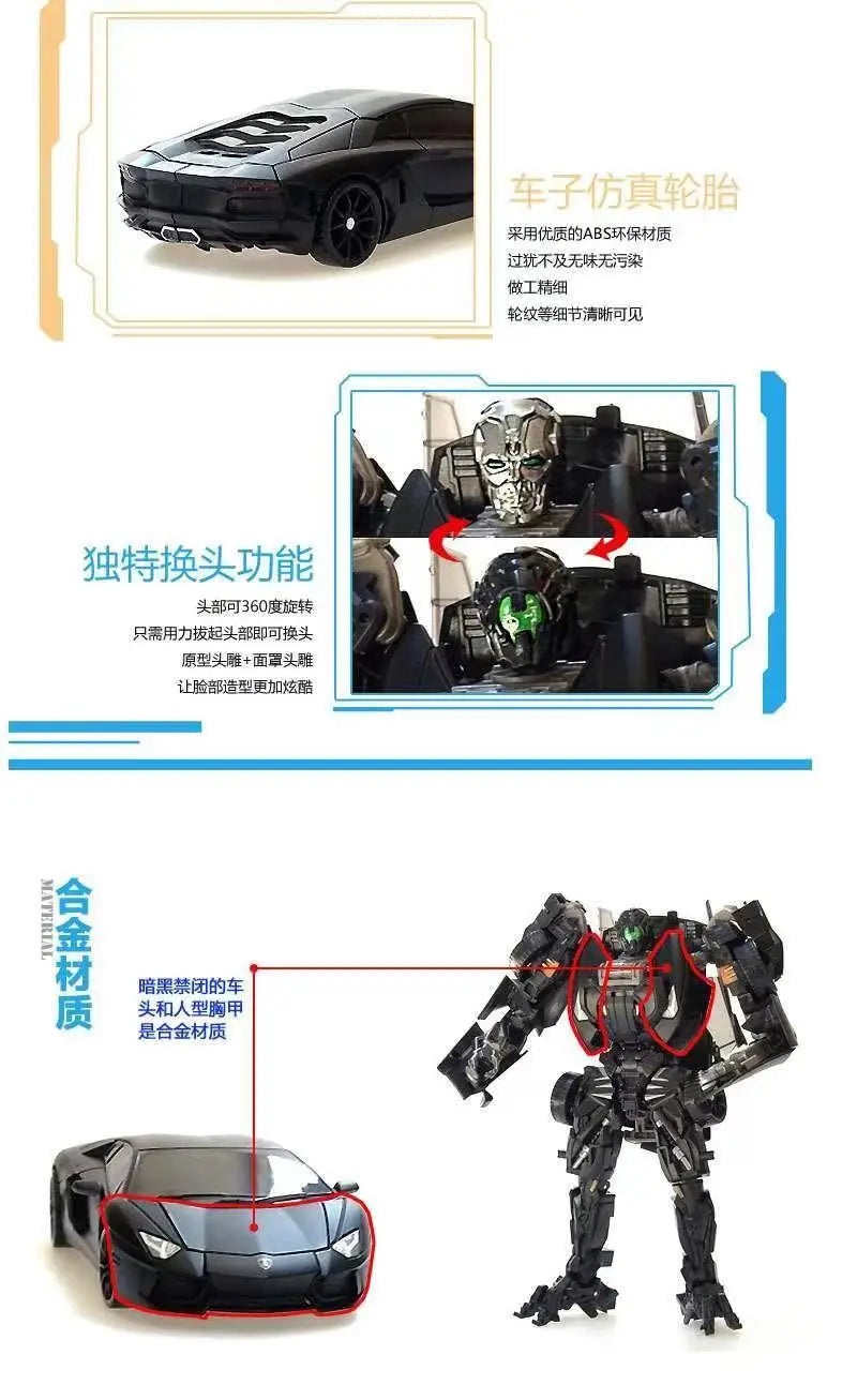 Transformation Robot Toy 4 Dark Lockdown Robot Car Figures Film Version Deformed Car Toy Children's Birthday Gift