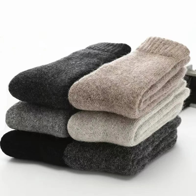 Socks Men Super Thicker Solid Sock Wool Warm Socks Against Cold Snow Russia Winter Warm Funny Happy Male Socks