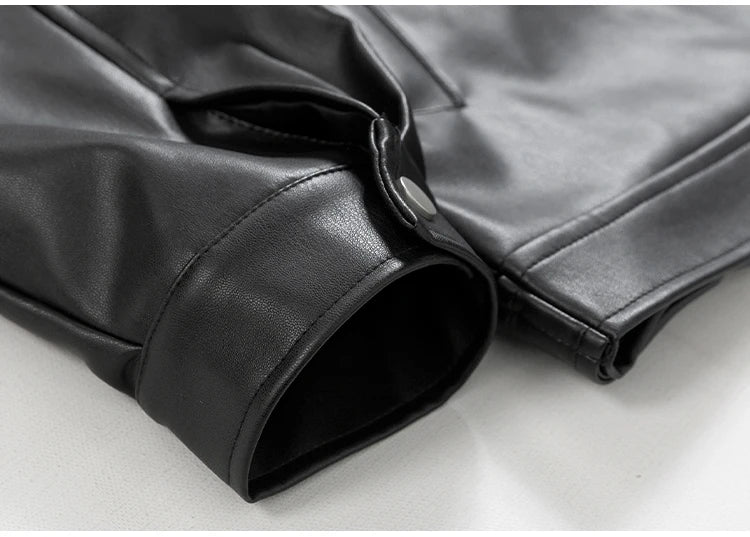 Mauroicardi Spring Autumn Cool Luxury Short Black Soft Light Pu Leather Jacket Men Zipper Casual Mens Jackets and Coats Fashion