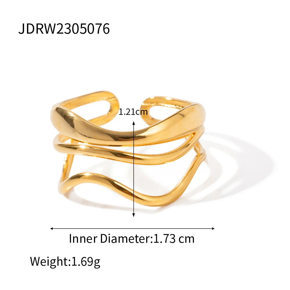 Uworld Fashion Geometric Open Ring Stacked Irregular Ring Women's Accessories Party Festival Accessories