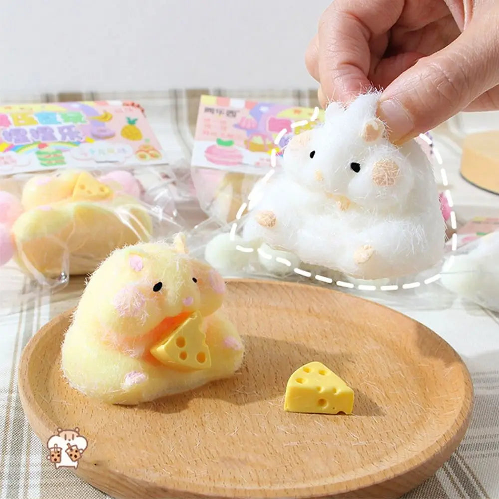 Cute Taba Squishy Hamster Squeeze Toy Cartoon Fidgets Toy Funny Plush Pinch Decompression Toy Stress Relief For Kids Adults Gift