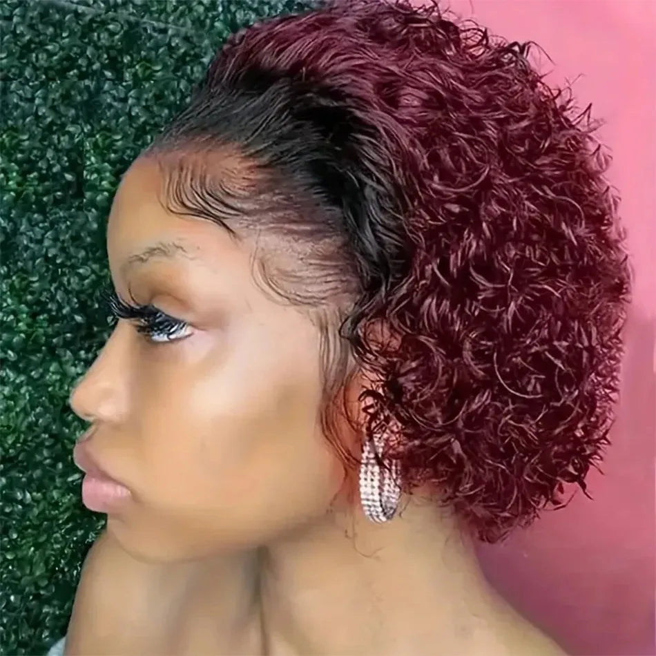 Sale Short bob deep wave wig full lace wigs short styles Transparent Curly Short Bob Wig 13x1 Lace Wig Remy Human Hair