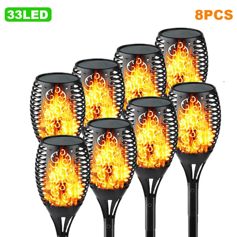 12/33/96 LED Solar Torch Light Lawn Garden Plug in Light Outdoor Courtyard Waterproof Induction Decoration Landscape Flame Light