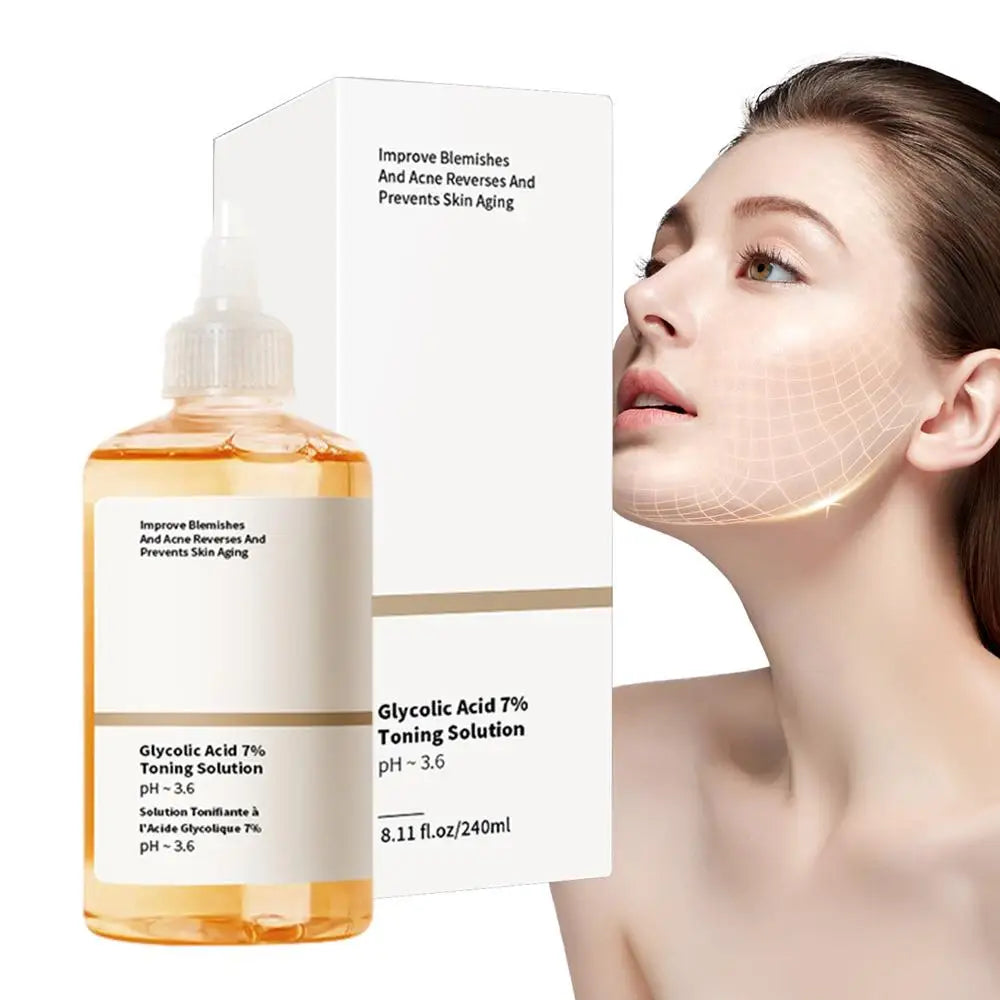 240ml Glycolic Acid 7% Toner Nourishing Gentle Glycolic Acid Toner Remove Acne Fade Acne Fruit Acid Essence Ordinary Acne Remove