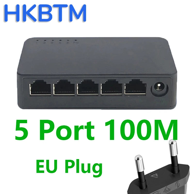 Network Switch Mini 5Ports Switch Ethernet 1000Mbps/100Mbps Gigabit High Performance Smart Switcher RJ45 Hub Internet Injector