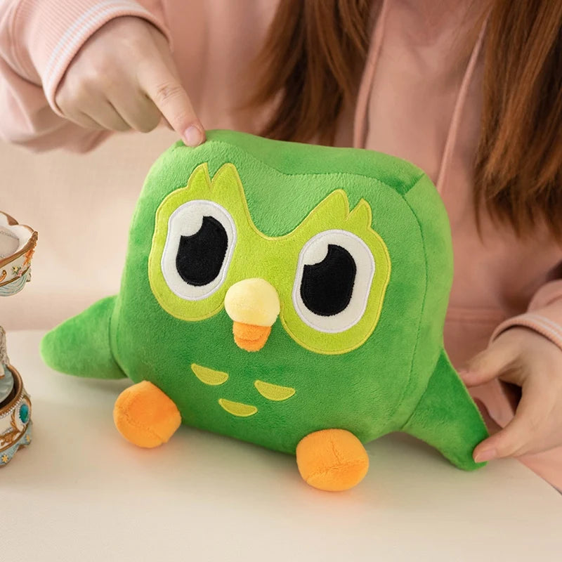 Kawaii Duolingo Green Owl Plush Toy Plushie of Duo The Owl Cartoon Anime Owl Doll Soft Stuffed Animal Children Birthday Gift