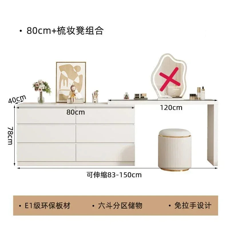 Luxury Dressing Table Drawer White Makeup Mirror Corner Desk Dresser Table Cabinet Organizers Storage Penteadeira Home Furniture