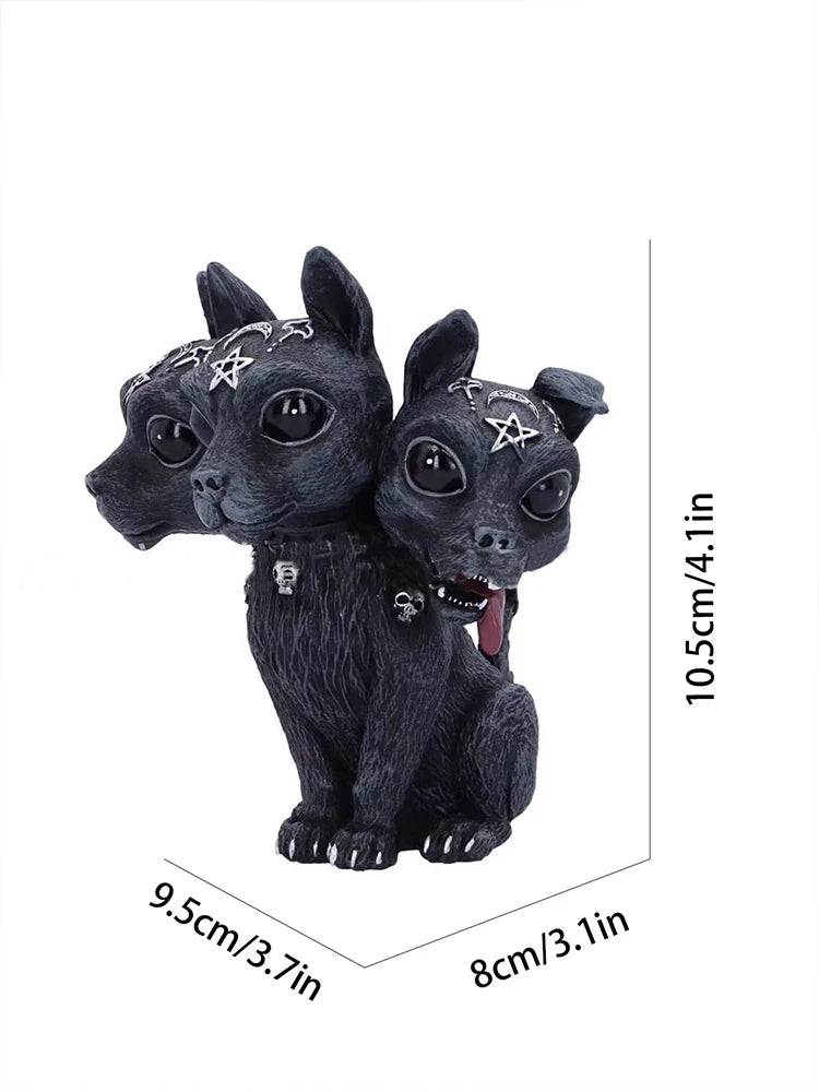 Cerberus ornaments Resin New Mythology Cuteb Animal Statue Decorative Desk Halloween Black Gift Home Mini Accessories carving