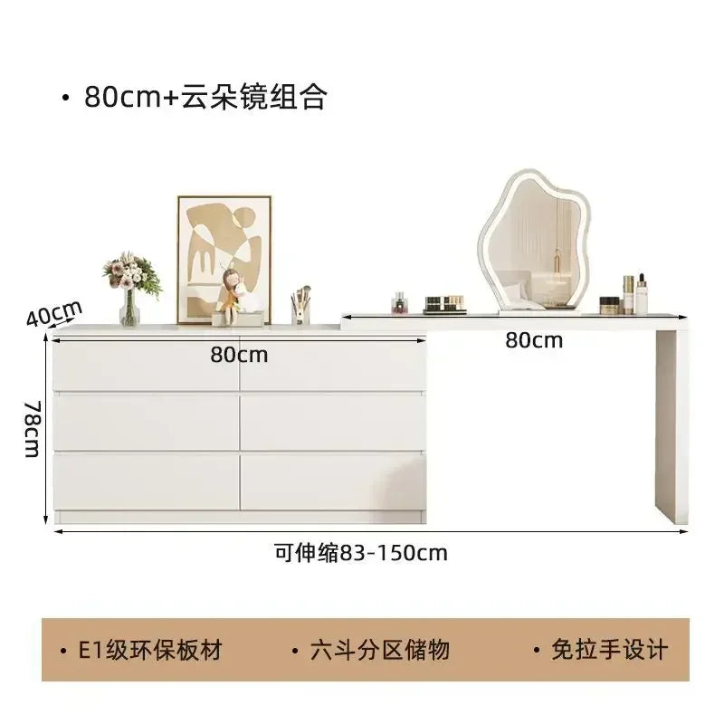Luxury Dressing Table Drawer White Makeup Mirror Corner Desk Dresser Table Cabinet Organizers Storage Penteadeira Home Furniture