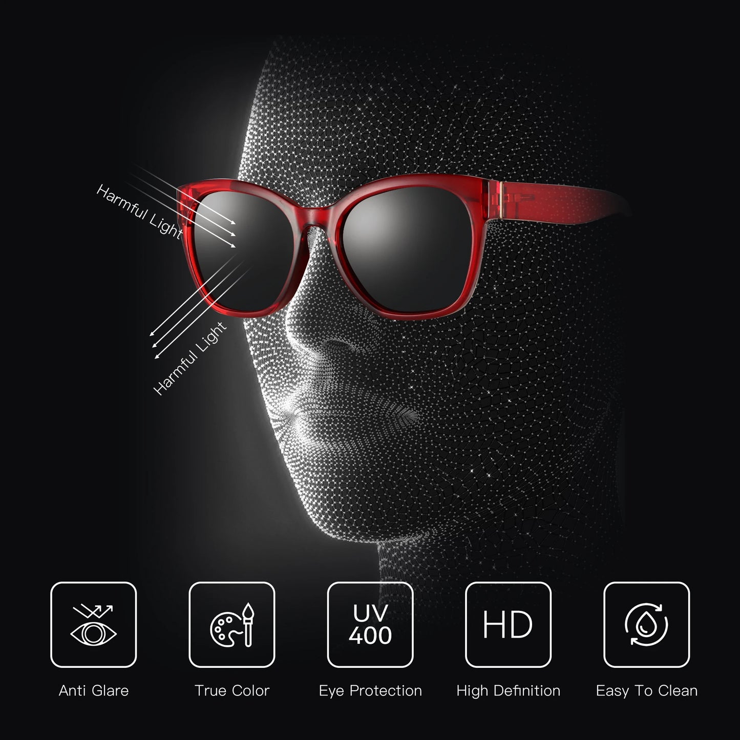 ZENOTTIC Original Thick Butterfly Frame Polarized Sunglasses for Women Chunky Uv400 Protection Shade Sun Glasses