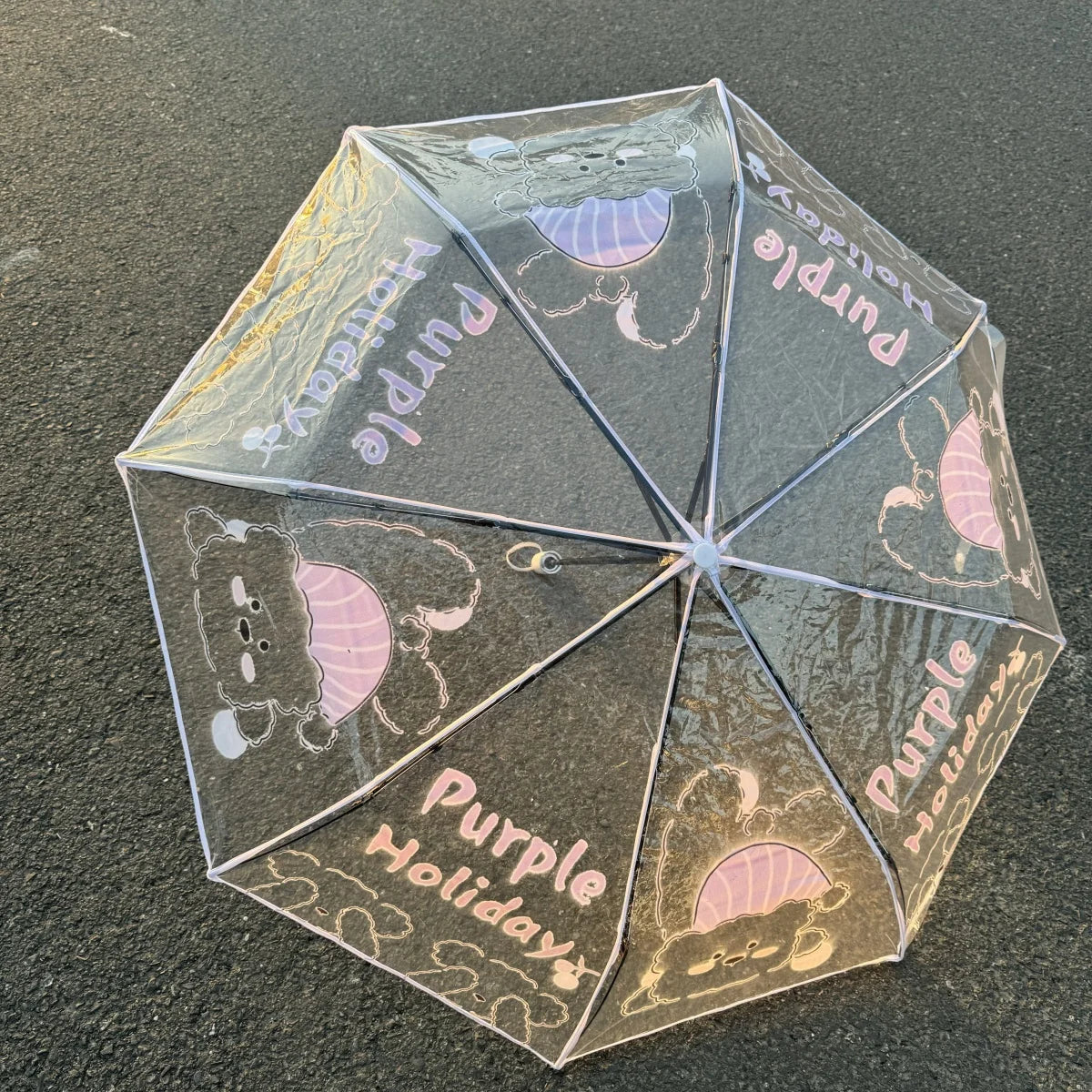 1Pc-Korean Transparent Umbrella Folding Automatic Open and Close Umbrella Mori Three-Fold Student Sunny Umbrella