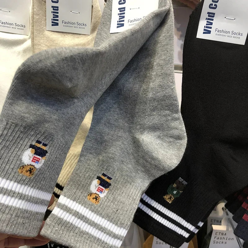 Good Quality Cartoon Elegant Lady Bear Women's Cute Socks Cotton Harajuku Style Woman Novelty Breathable Sox Christmas Gifts