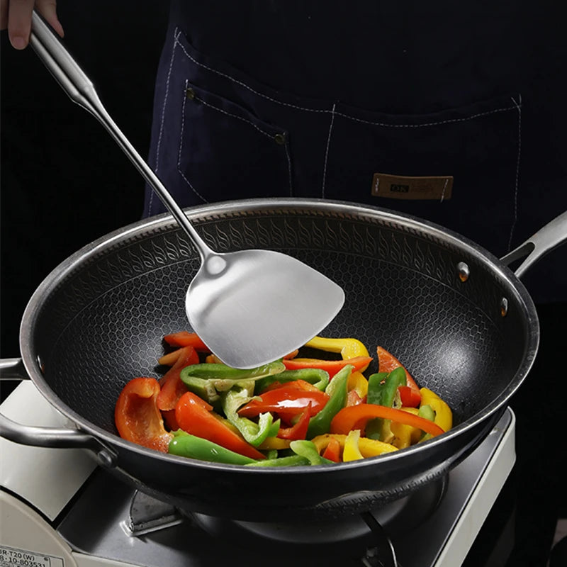 304 Stainless Steel Cooking Spatula Shovel Colander Rice Soup Spoon Thickened Anti-scald Kitchenware Cookware Accessories
