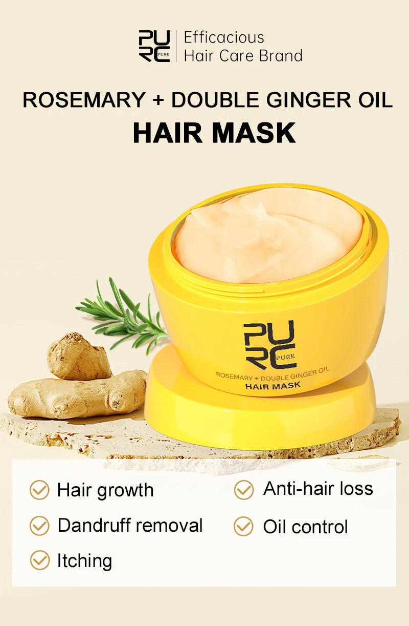 PURC Ginger Hair Mask Rosemary Hair Treatment Smoothing Repair Damaged Nourish Masks Hair Care Products