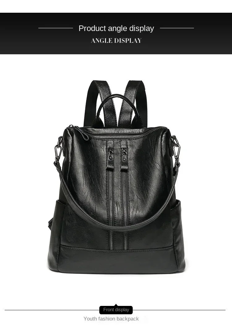 1/3Pcs Genuine Leather Backpack Women's Travel Bag Fashion Women's Fashion Bag Tide Casual Fashion Soft Leather Shoulder Bag