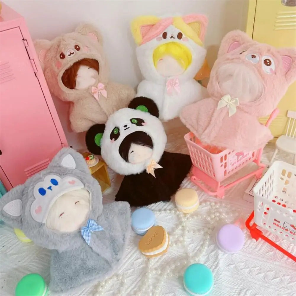 10CM Doll Plush Cloak Gift Toys Accessories Cotton Stuffed Dolls Doll Clothes Plush Outfit Replaceable Cartoon Animal Shawl