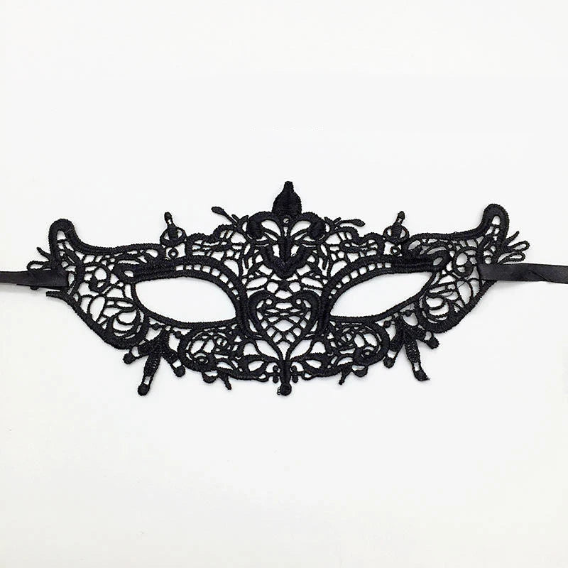 Black Color Sexy Women Lace Masquerade Mask for Carnival Halloween Half Face Cosplay Masks Festive Animal Party Supplies