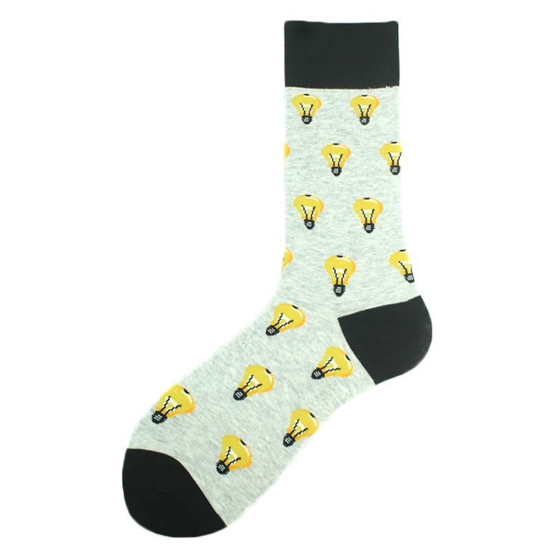 Happy Design Funny Socks Men Unisex Sheep Beer Dinosaur Pattern Sokken Divertidos Jacquard Calcetines Unisex Hip Hop Skateboard