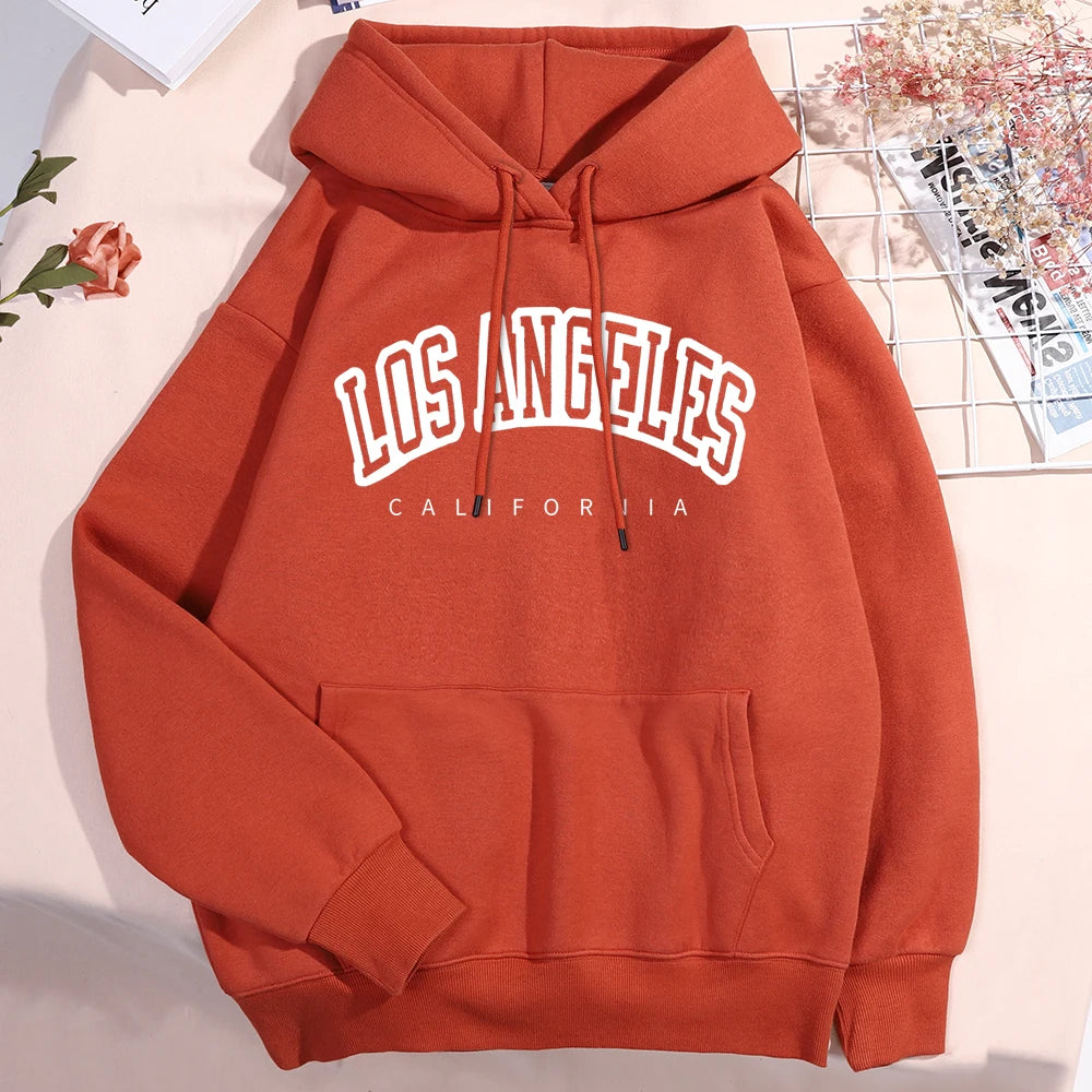 Los Angeles California City Hoody Men Women Creativity Crewneck Clothing Fashion Pullover Hoody Autumn Fleece Warm Streetwear