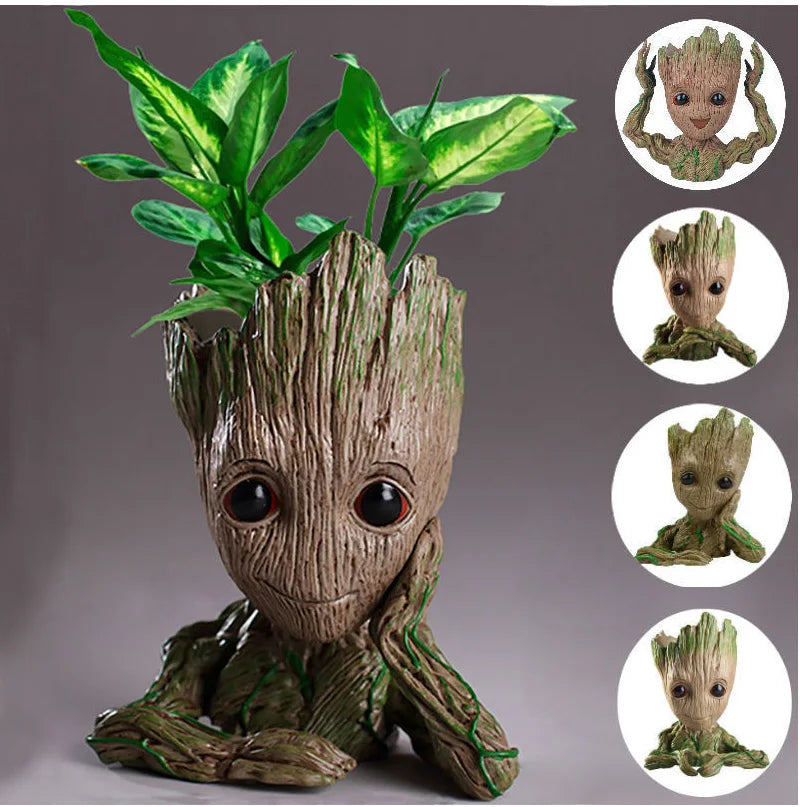 Modern Vases For Flowers Pot Groot Garden Pots Planters Anime Figurines Home Decoration Accessories Office Storage Pen Case