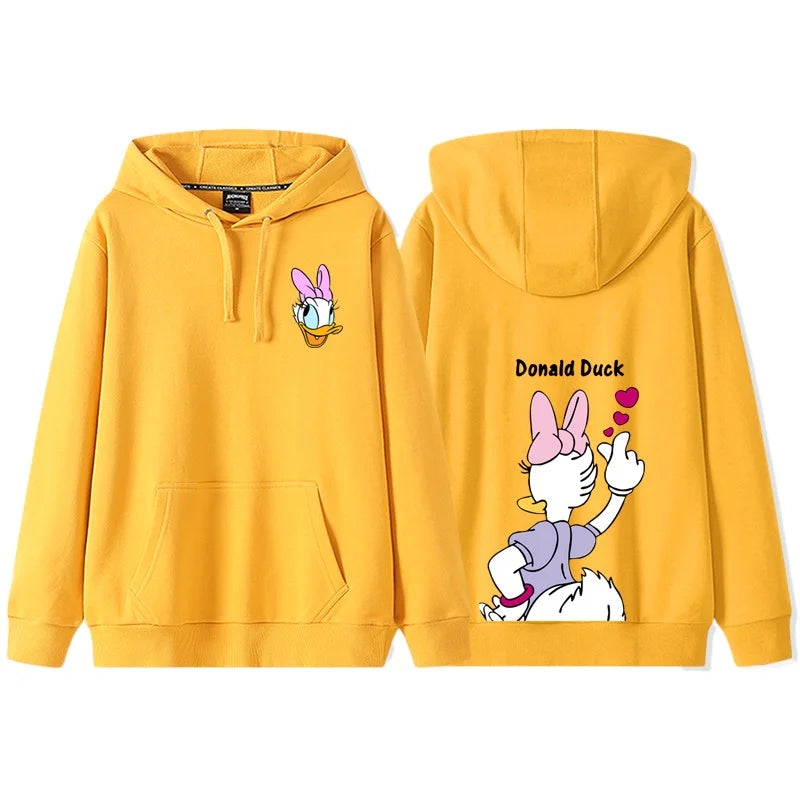 Anime Cartoon Disney Donald Duck Daisy Duck Couple Hooded Hoodie Women's Autumn/Winter Coat hoodie sweatshirt anime hoodie