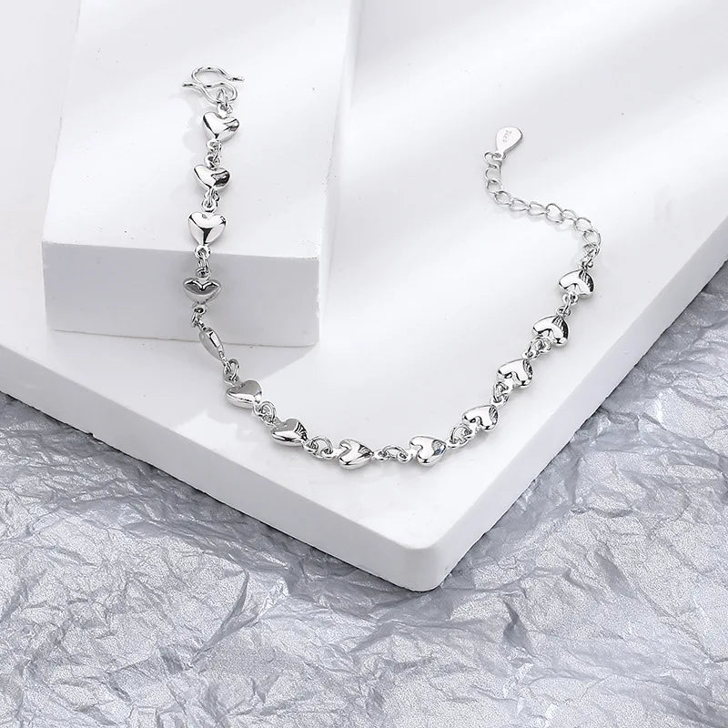 VENTFILLE 925 Sterling Silver Diamond-Studded Butterfly Bracelet Women's Fashion Temperament Flower Adjustable Bracelet