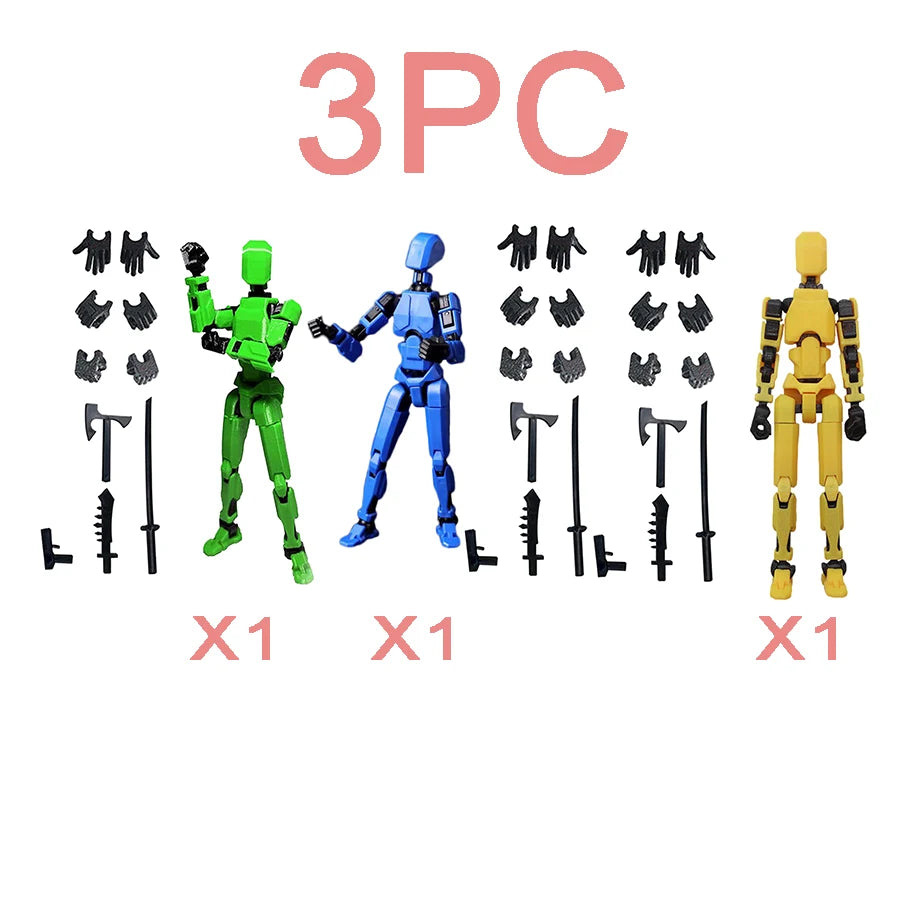 3PCS-Lucky Puppets 13 Doll,Multiple Styling Combinations Robot Model,Cheap Holiday Gift,Cool Robot Doll Desktop Decoration
