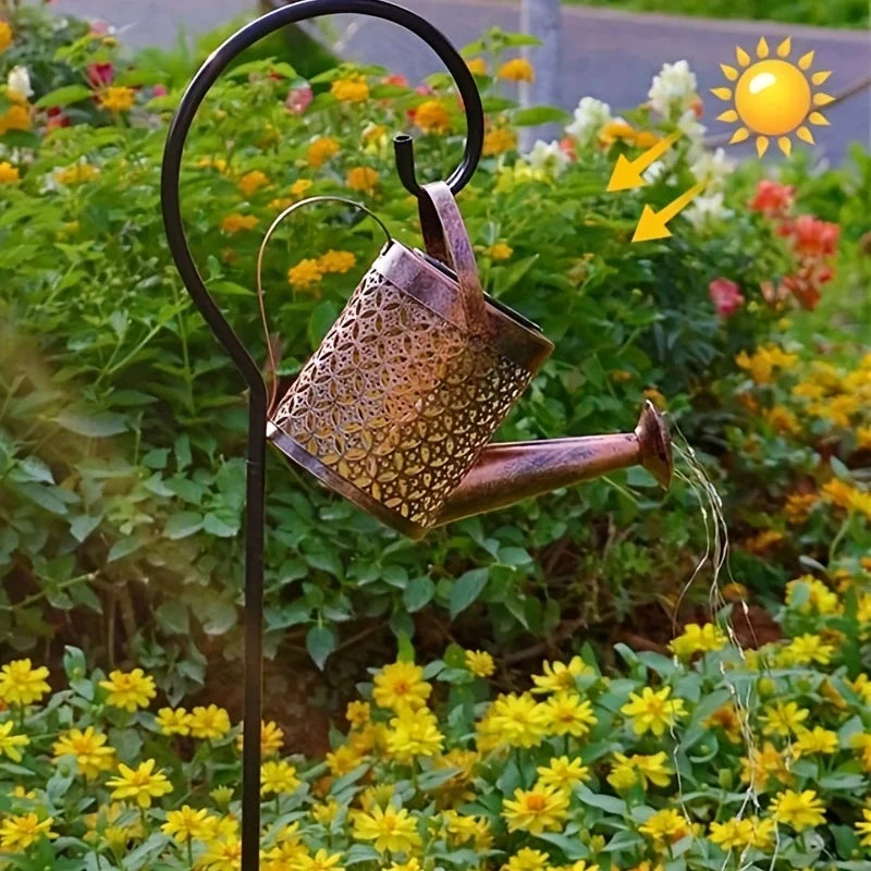LED Solar Watering Can Light Hanging Kettle Lantern Light Outdoor Waterproof Villa Path Lawn Yard Garden Decoration Lamp