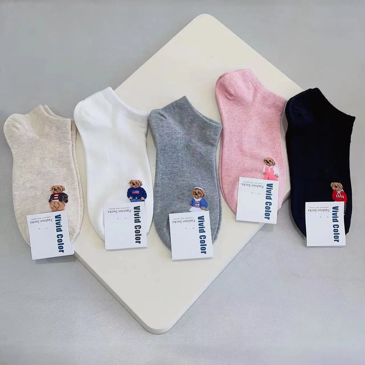 Good Quality Cartoon Elegant Lady Bear Women's Cute Socks Cotton Harajuku Style Woman Novelty Breathable Sox Christmas Gifts