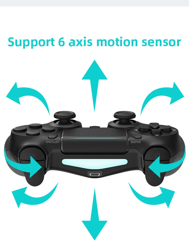 Bluetooth-Compatible Game Controller for PS4/Slim/Pro Wireless Gamepad For PC Dual Vibration Joystick For IOS/Android