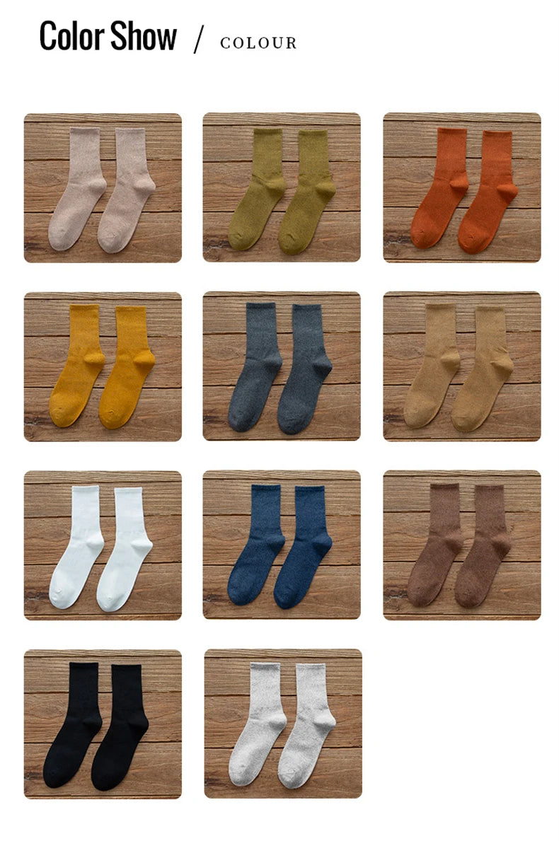 5/10 Pairs 95% Combed Cotton Socks Men Business Dress Long Socks Soft Breathable Spring Summer Colorful Sock For Man 5Pairs/Lot