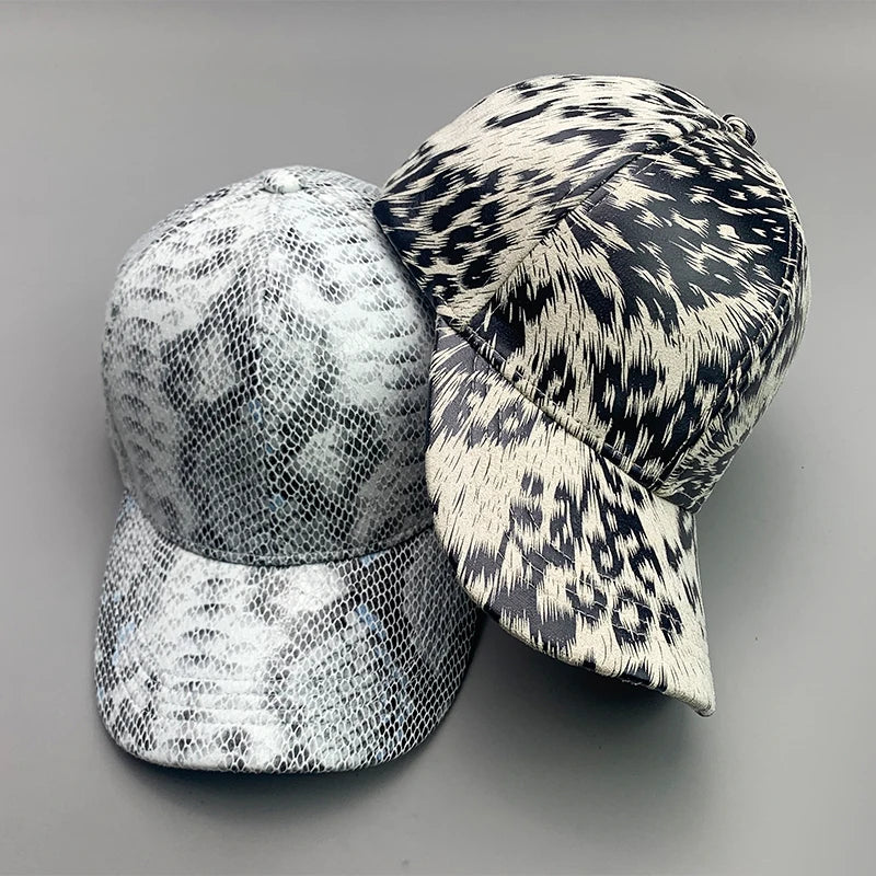 Cool Kpop Serpentine Letter Vegan leather Men Women Baseball Hats Cotton Fashion Breathable Streetwear Funny Sport Hip Hop Caps