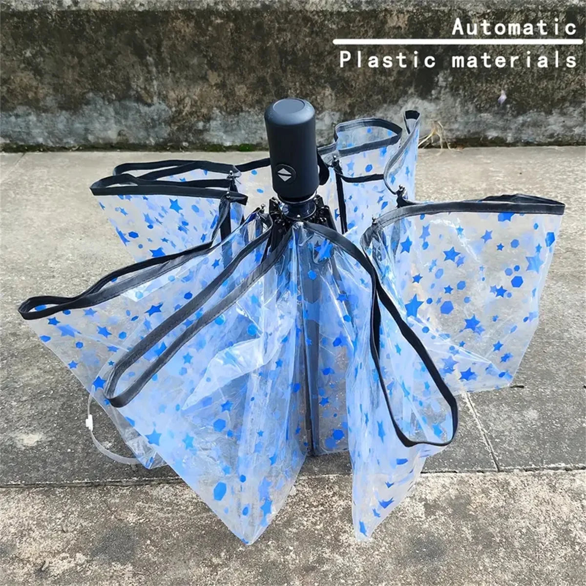 1Pc-Korean Transparent Umbrella Folding Automatic Open and Close Umbrella Mori Three-Fold Student Sunny Umbrella
