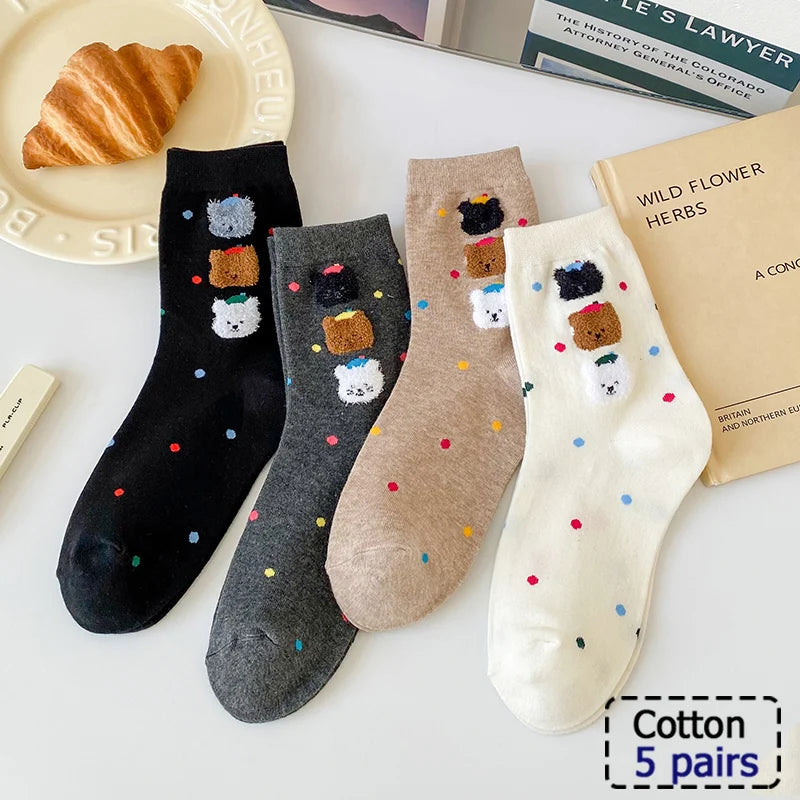 5/10 Pair New Striped Casual Breathable Socks High Quality Harajuku Retro Socks Men/Women Cotton Socks