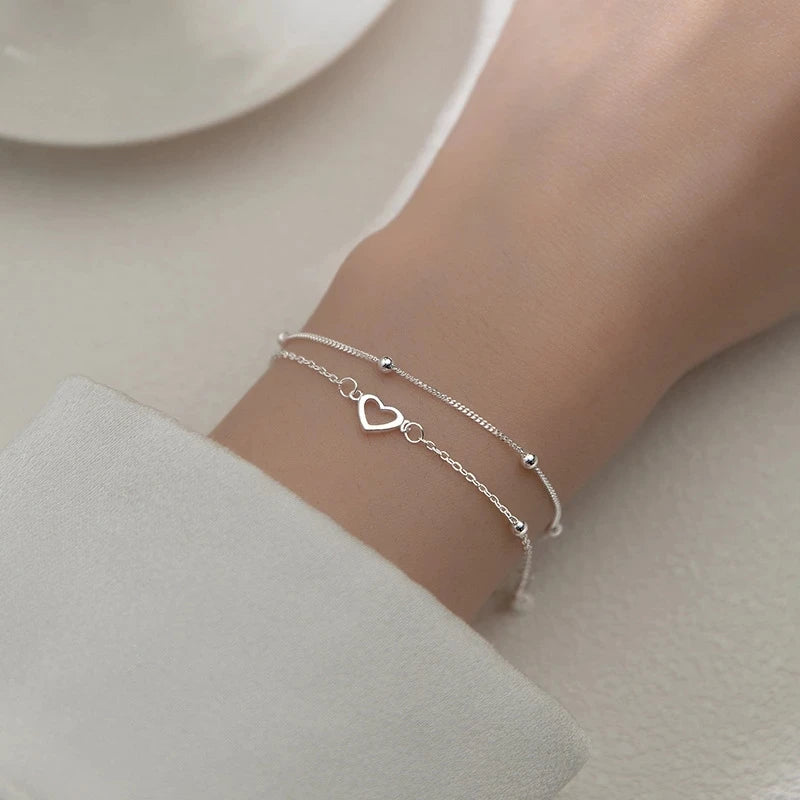VENTFILLE 925 Sterling Silver Diamond-Studded Butterfly Bracelet Women's Fashion Temperament Flower Adjustable Bracelet