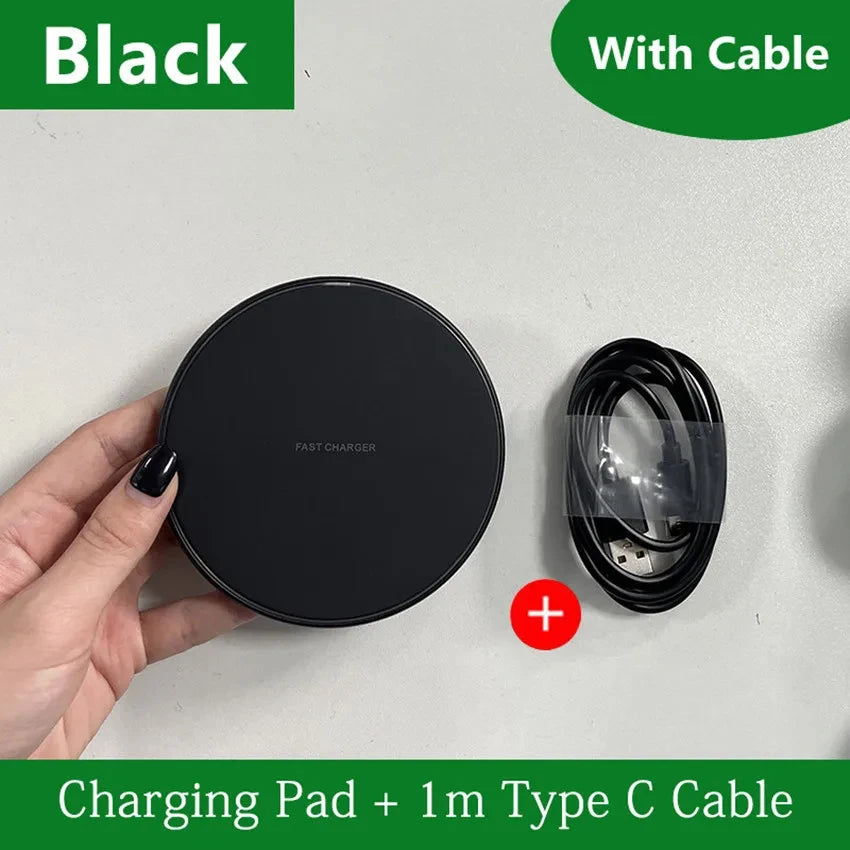 30W Fast Wireless Charger Pad for iPhone 14 13 12 11 Pro Max Samsung Galaxy S22 S21 S20 S10 S9 Xiaomi Wireless Charging Station