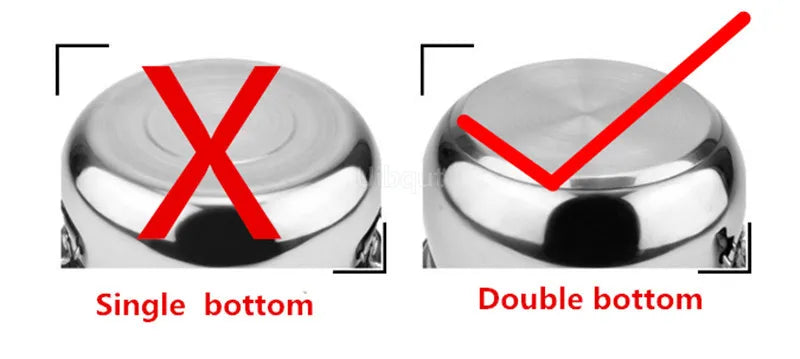 Stainless Steel pot Double Bottom Soup Pot Nonmagnetic Cooking Multi purpose Cookware Non stick Pan Gas cooker used pot hot pot