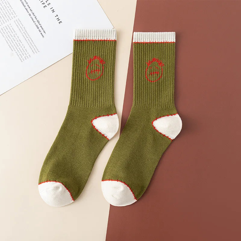 Mid Tube Cotton Socks for Sports Skateboarding with Unique Ghost Face Role-playing Design colour socks