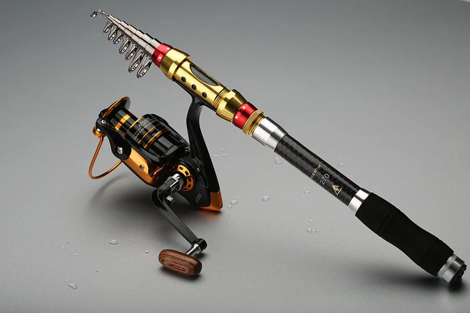 Yernea Short Sea Fishing Rods Fiber Telescopic Fishing Rod 99% Carbon 1.8-3.6M Spinning Telescopic Fishing Tackle Spinning Rod