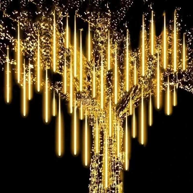 Outdoor Meteor Shower Christmas Lights 10 Tubes 192 Led Hanging String Lights for Garden Tree Holiday Party Decoation Lamp